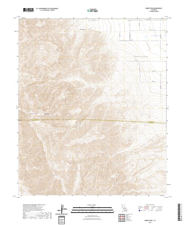 US Topo 7.5-minute map for Rabbit Peak CA