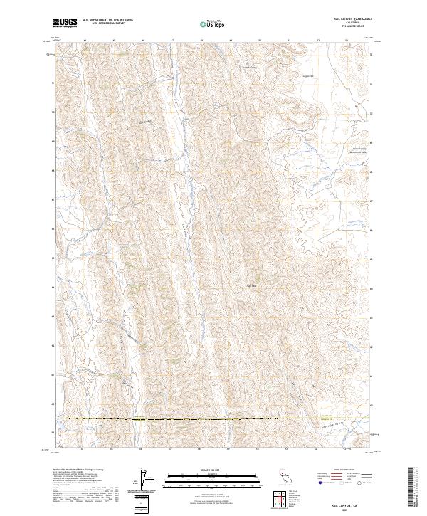 US Topo 7.5-minute map for Rail Canyon CA