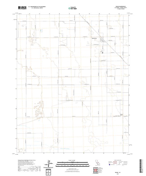 US Topo 7.5-minute map for Raisin CA