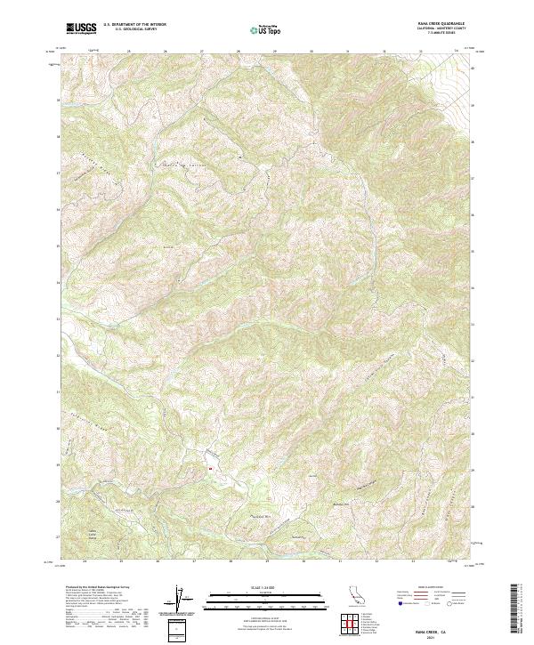 US Topo 7.5-minute map for Rana Creek CA