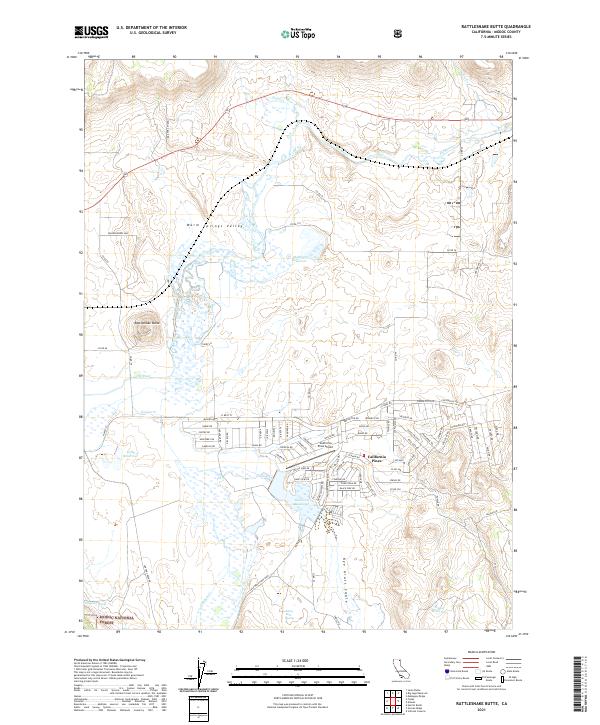 US Topo 7.5-minute map for Rattlesnake Butte CA