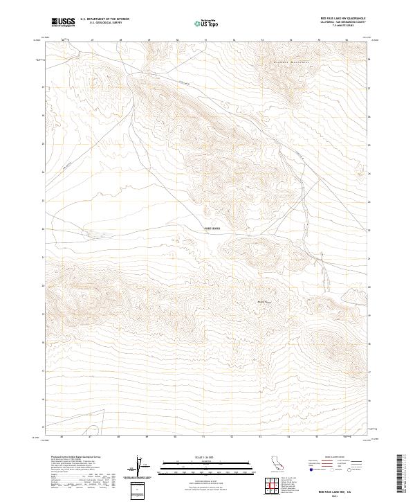 US Topo 7.5-minute map for Red Pass Lake NW CA