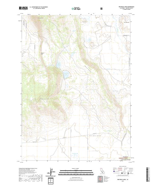 US Topo 7.5-minute map for Red Rock Lakes CA