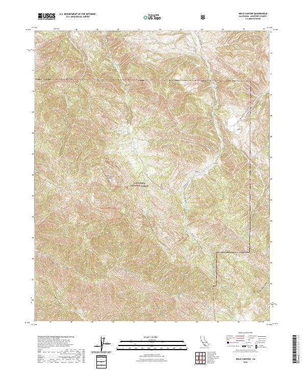 US Topo 7.5-minute map for Reliz Canyon CA