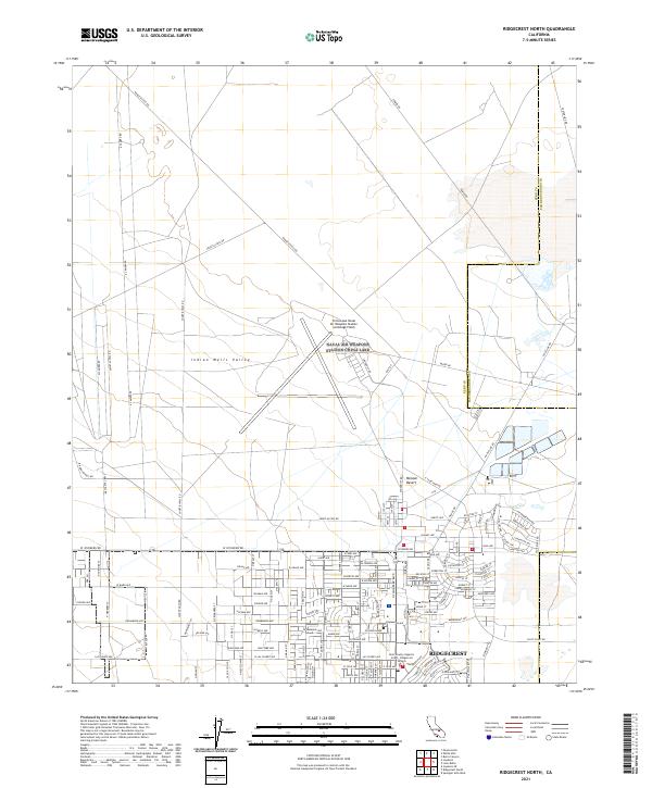 US Topo 7.5-minute map for Ridgecrest North CA