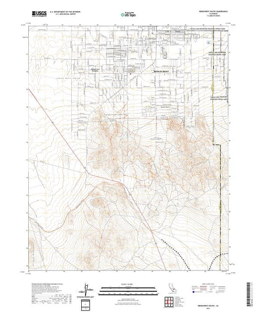 US Topo 7.5-minute map for Ridgecrest South CA – American Map Store