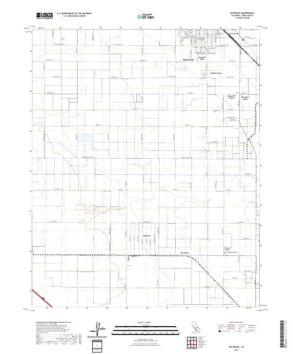 US Topo 7.5-minute map for Rio Bravo CA