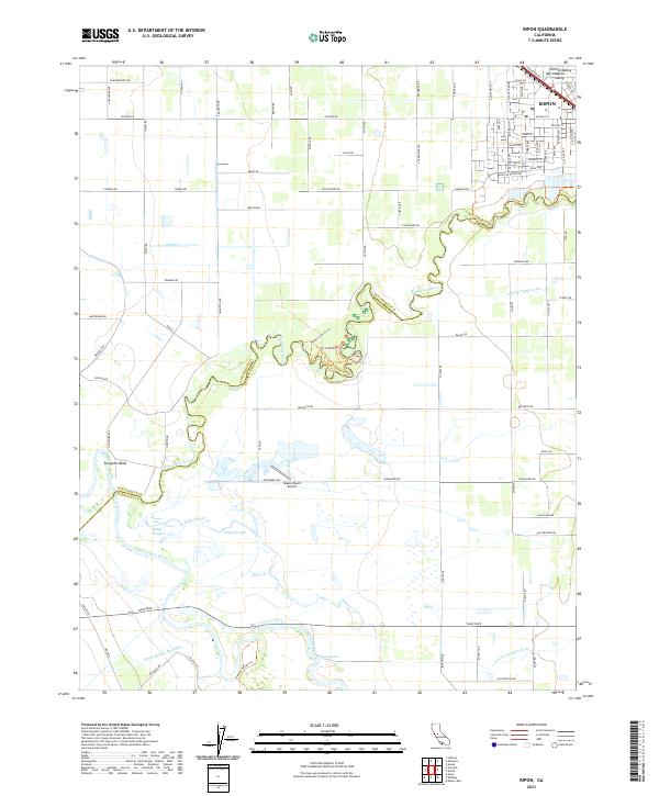US Topo 7.5-minute map for Ripon CA