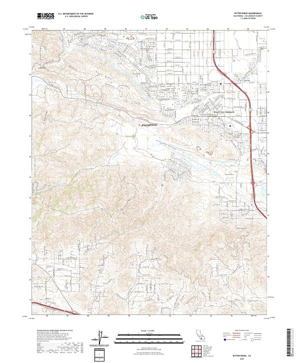 US Topo 7.5-minute map for Ritter Ridge CA