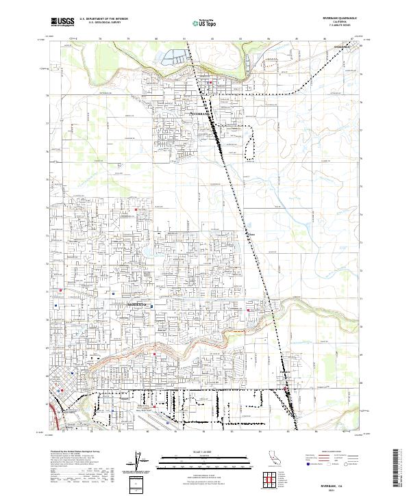 US Topo 7.5-minute map for Riverbank CA