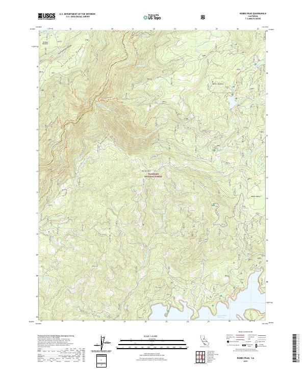 US Topo 7.5-minute map for Robbs Peak CA