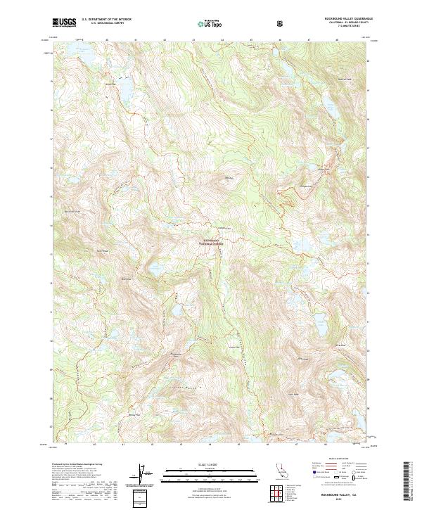 US Topo 7.5-minute map for Rockbound Valley CA