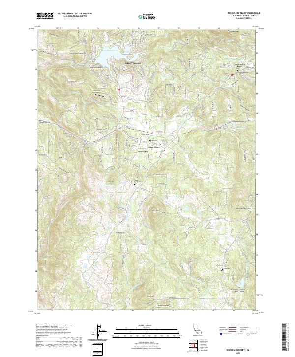 US Topo 7.5-minute map for Rough And Ready CA