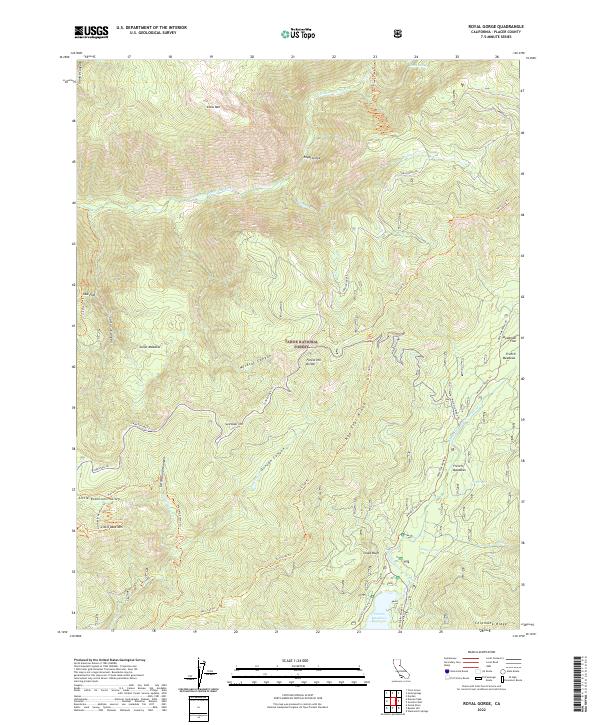 US Topo 7.5-minute map for Royal Gorge CA