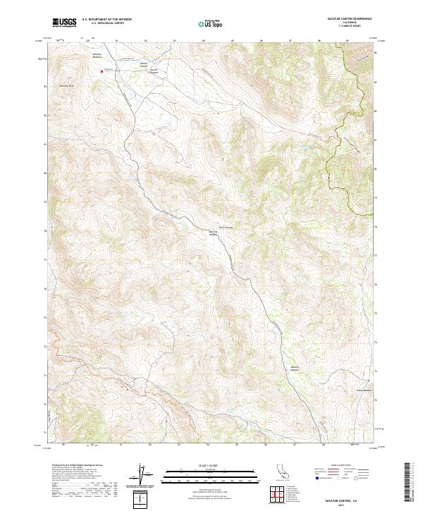 US Topo 7.5-minute map for Sacatar Canyon CA