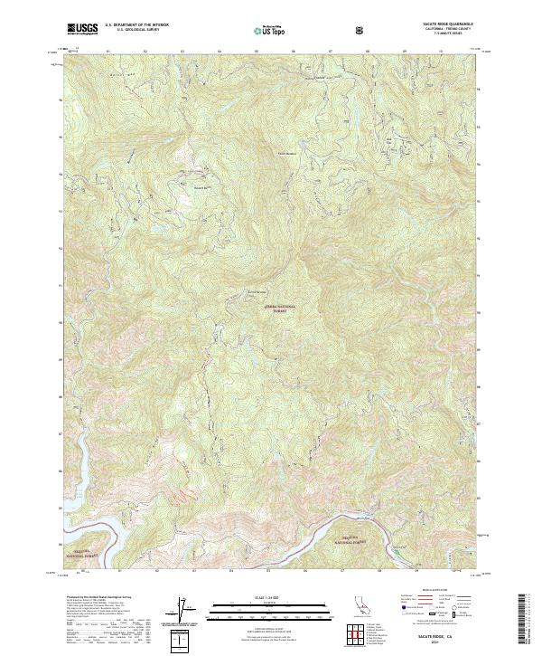 US Topo 7.5-minute map for Sacate Ridge CA