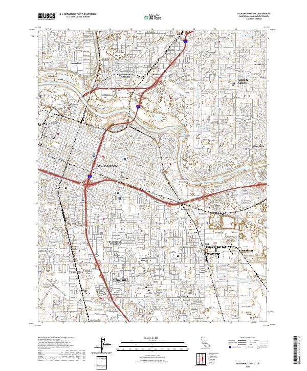 US Topo 7.5-minute map for Sacramento East CA