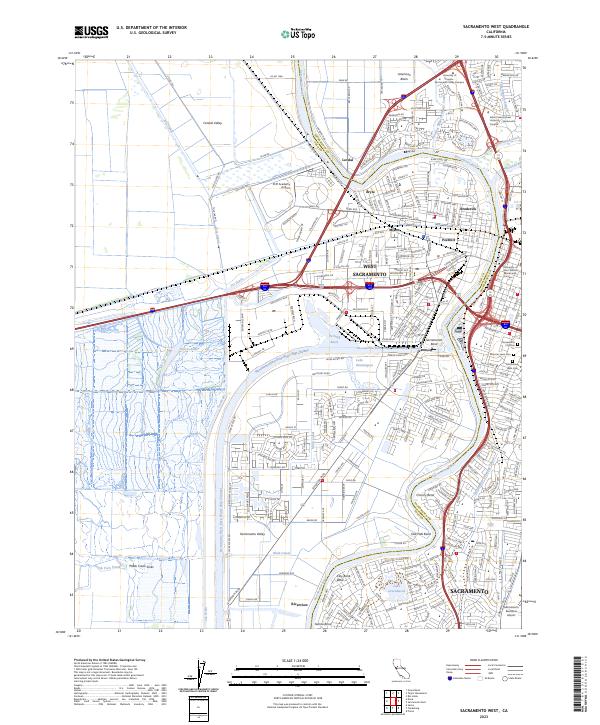 US Topo 7.5-minute map for Sacramento West CA