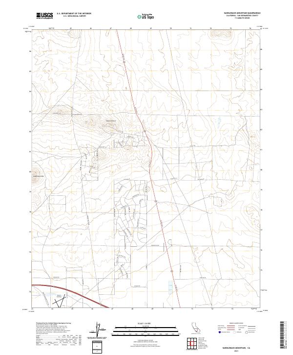 US Topo 7.5-minute map for Saddleback Mountain CA