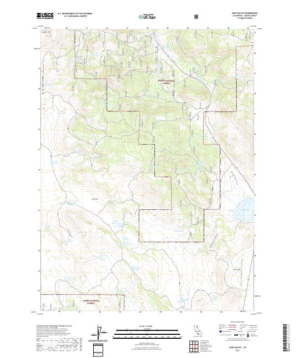 US Topo 7.5-minute map for Said Valley CA