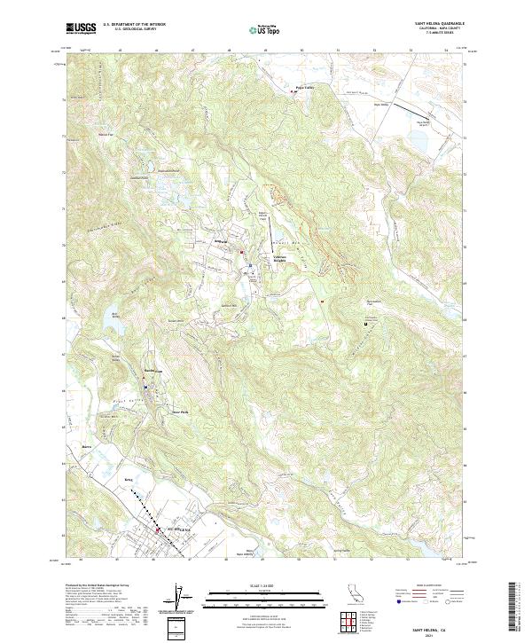 US Topo 7.5-minute map for Saint Helena CA