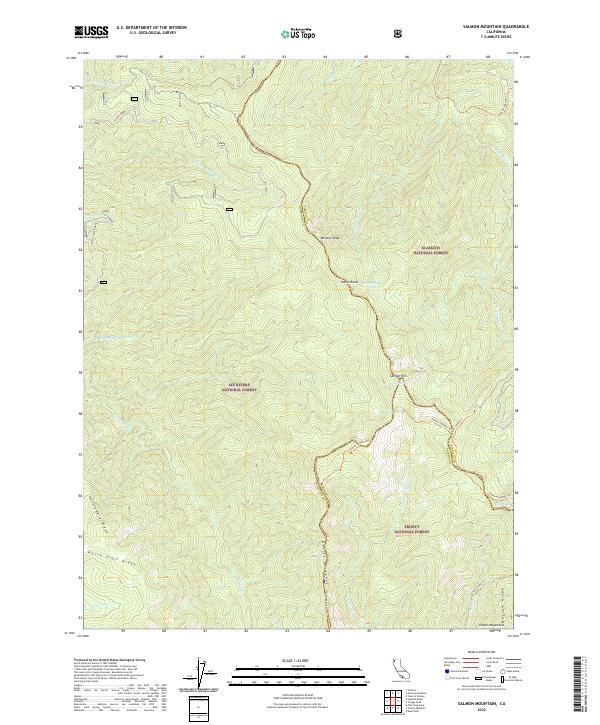 US Topo 7.5-minute map for Salmon Mountain CA