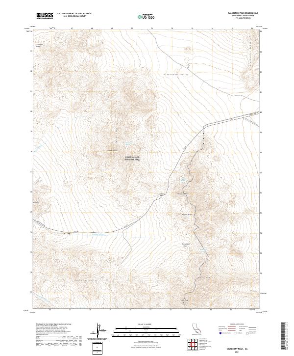 US Topo 7.5-minute map for Salsberry Peak CA