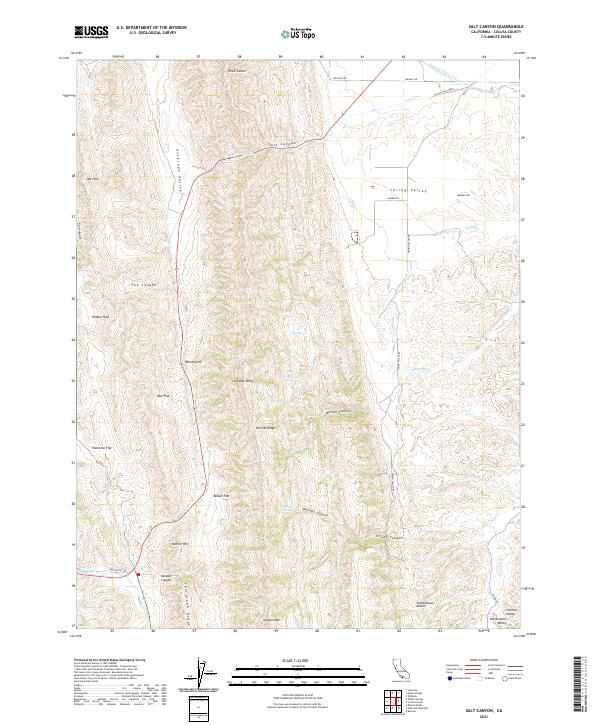 US Topo 7.5-minute map for Salt Canyon CA