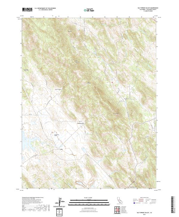 US Topo 7.5-minute map for Salt Spring Valley CA