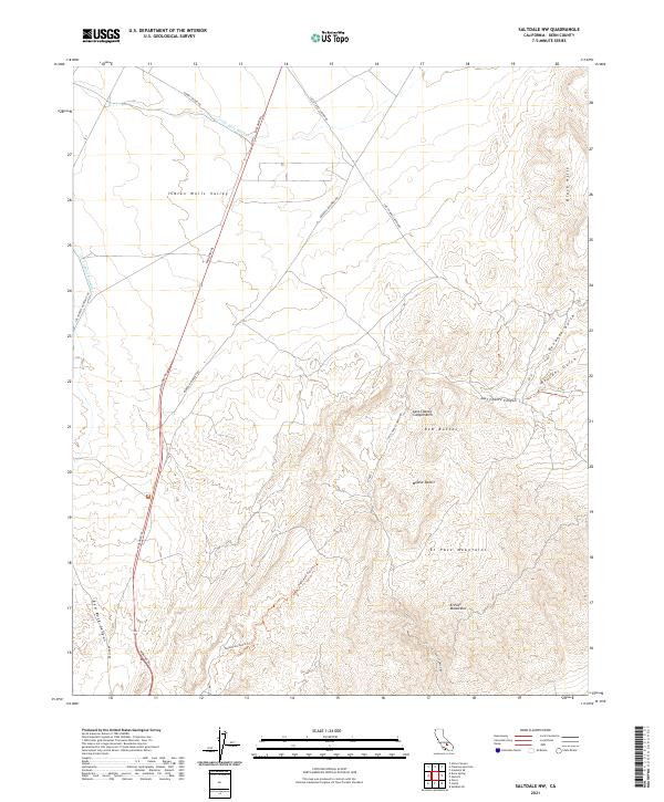 US Topo 7.5-minute map for Saltdale NW CA