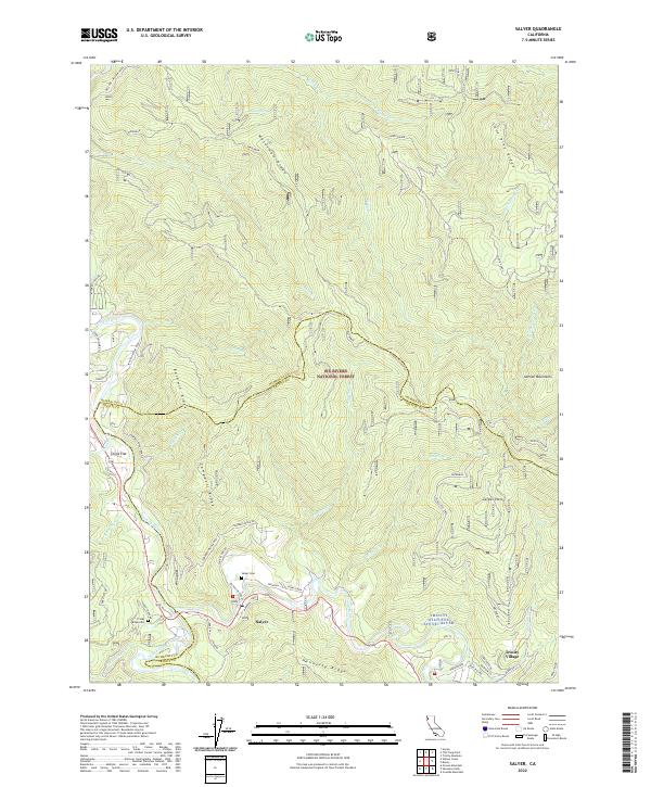 US Topo 7.5-minute map for Salyer CA