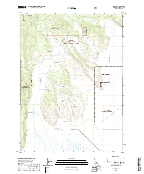 US Topo 7.5-minute map for Sams Neck CA