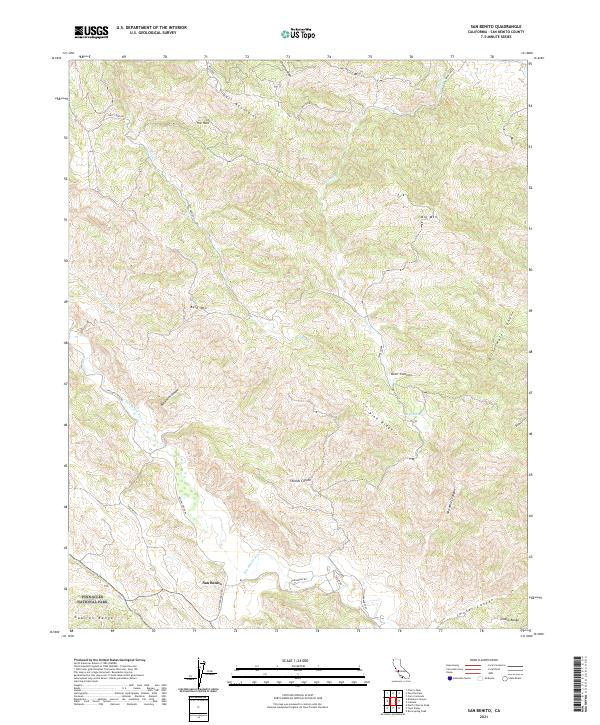 US Topo 7.5-minute map for San Benito CA
