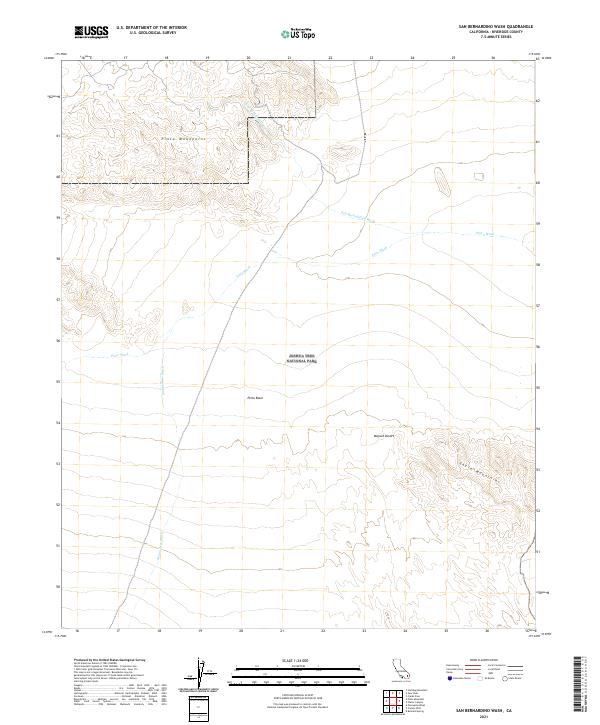 US Topo 7.5-minute map for San Bernardino Wash CA