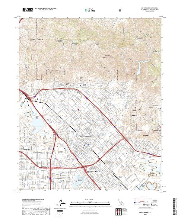 US Topo 7.5-minute map for San Fernando CA