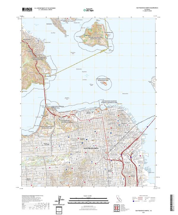 US Topo 7.5-minute map for San Francisco North CA