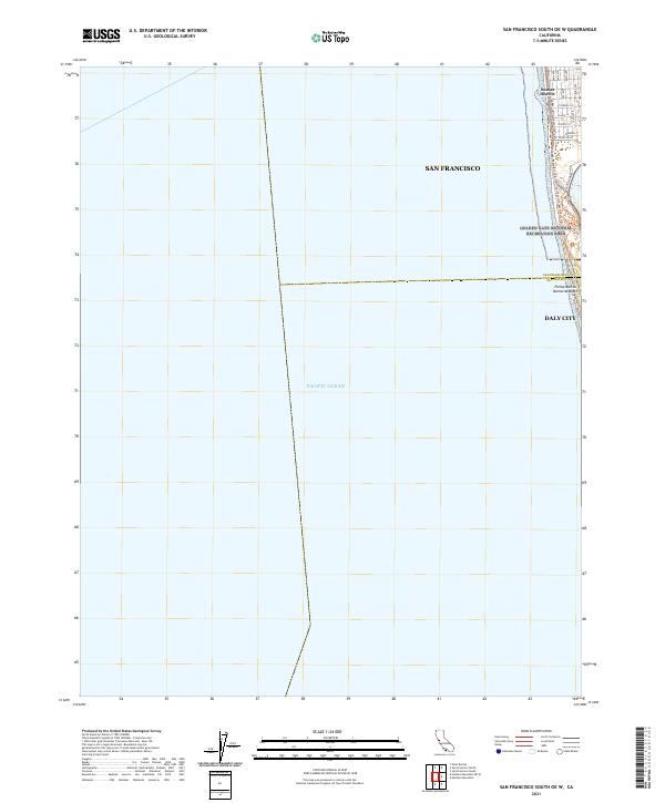US Topo 7.5-minute map for San Francisco South OE W CA
