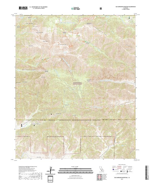 US Topo 7.5-minute map for San Gorgonio Mountain CA