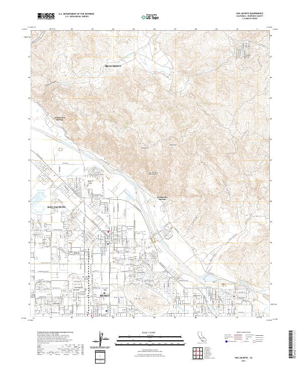 US Topo 7.5-minute map for San Jacinto CA