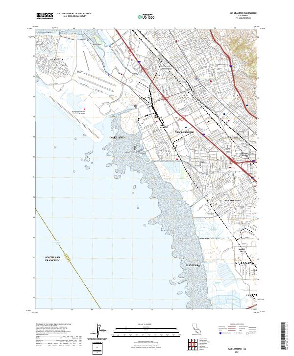 US Topo 7.5-minute map for San Leandro CA
