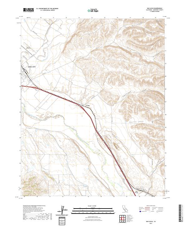 US Topo 7.5-minute map for San Lucas CA