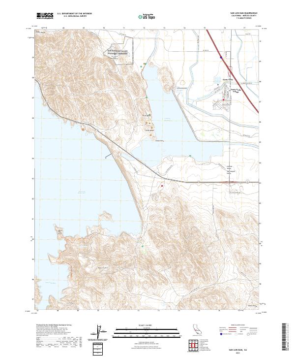 US Topo 7.5-minute map for San Luis Dam CA