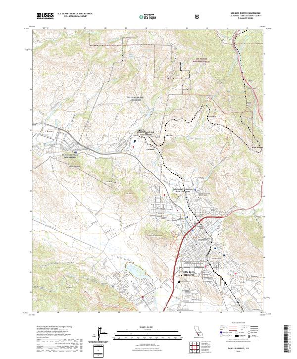 US Topo 7.5-minute map for San Luis Obispo CA