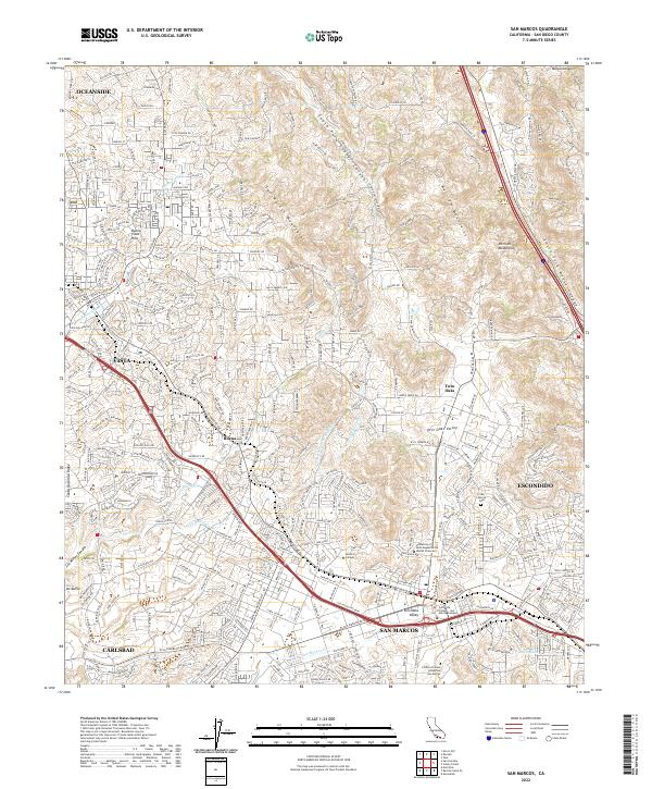 US Topo 7.5-minute map for San Marcos CA