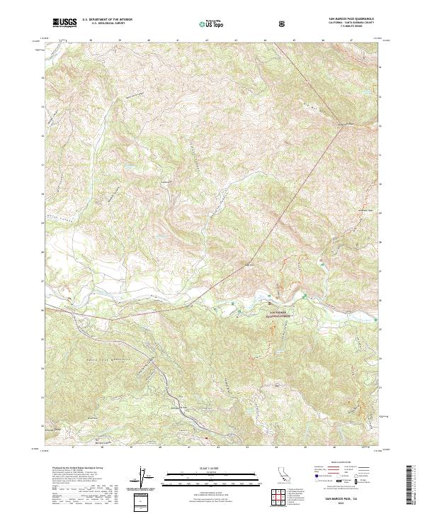 US Topo 7.5-minute map for San Marcos Pass CA
