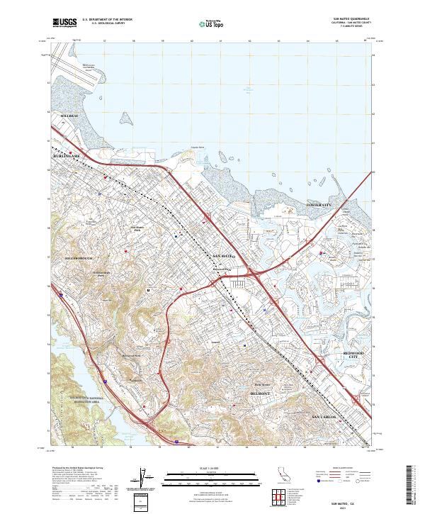 US Topo 7.5-minute map for San Mateo CA