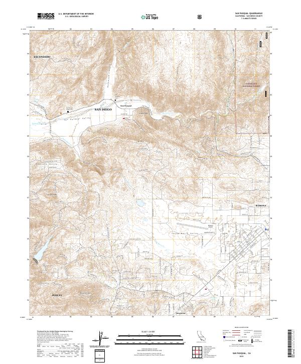 US Topo 7.5-minute map for San Pasqual CA