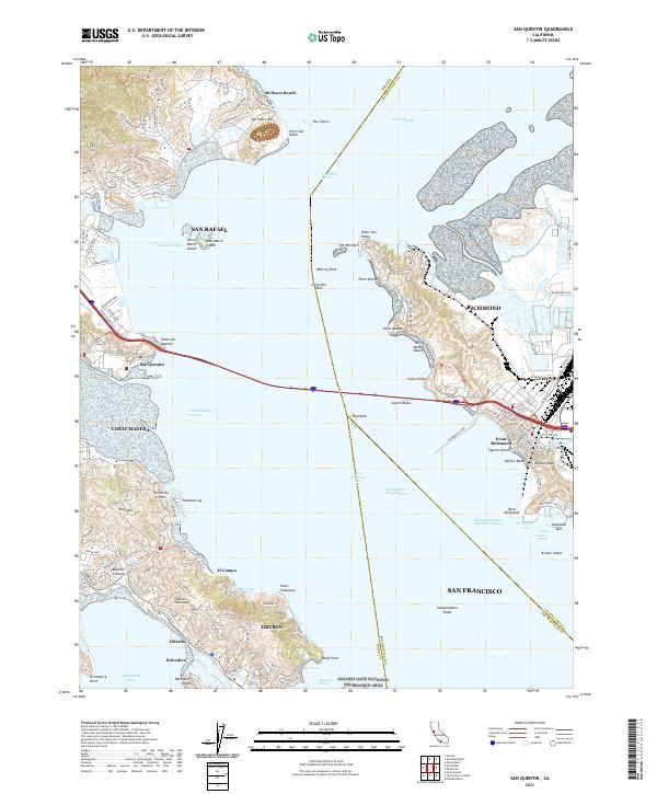 US Topo 7.5-minute map for San Quentin CA