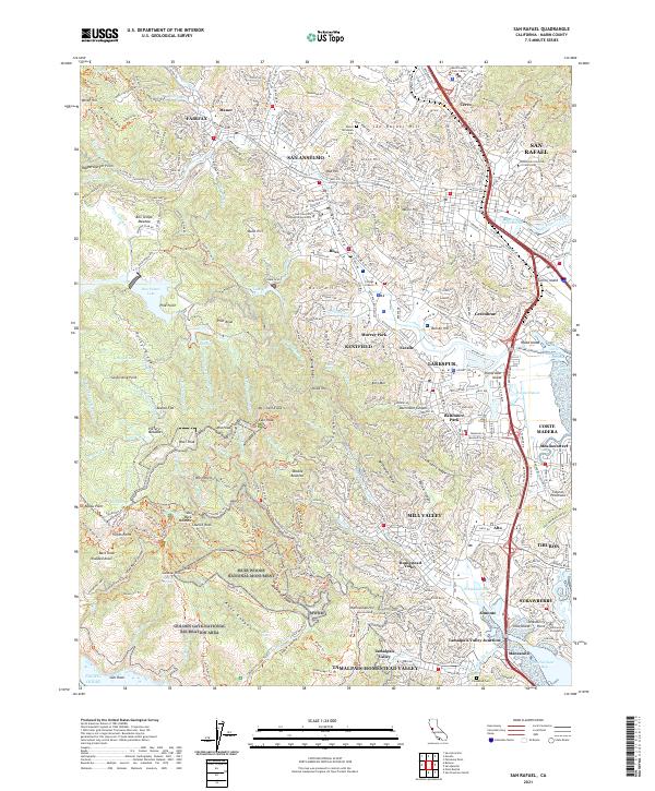 US Topo 7.5-minute map for San Rafael CA