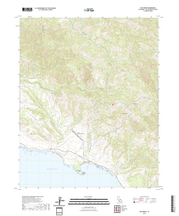 US Topo 7.5-minute map for San Simeon CA